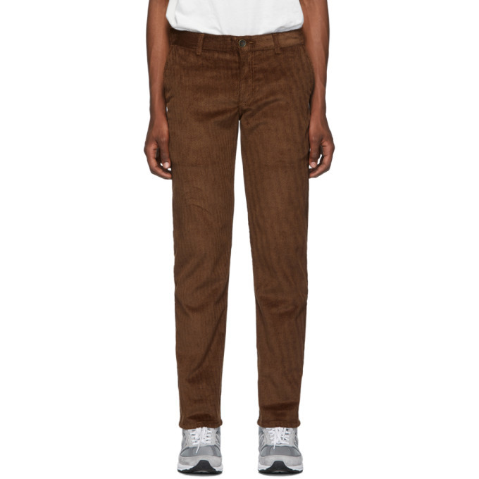 Naked And Famous Denim Brown Velvet Twill Chinos Naked And Famous Denim