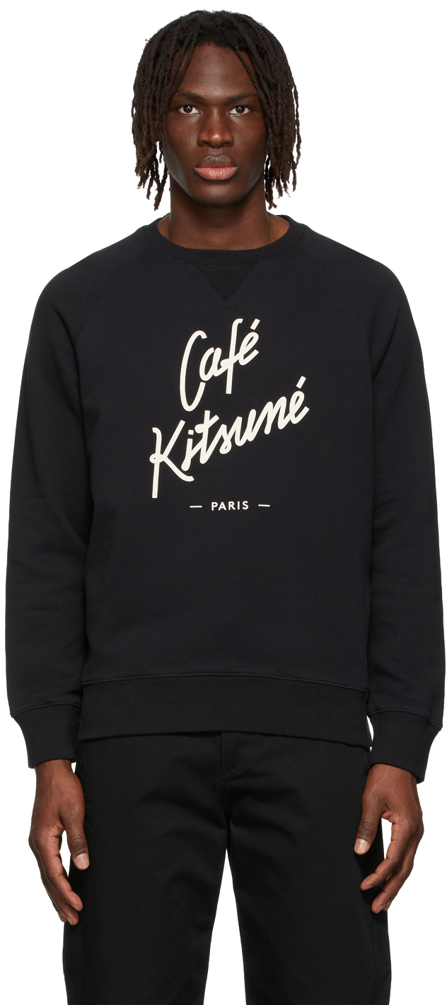 Maison Kitsun Black Caf Kitsun Sweatshirt Maison Kitsune