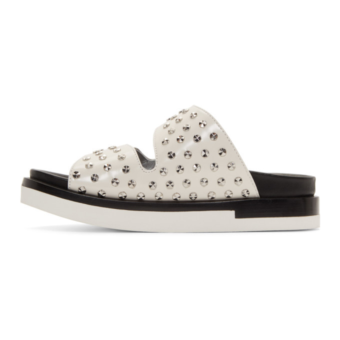 Alexander Mcqueen White Leather Studded Sandals Alexander Mcqueen