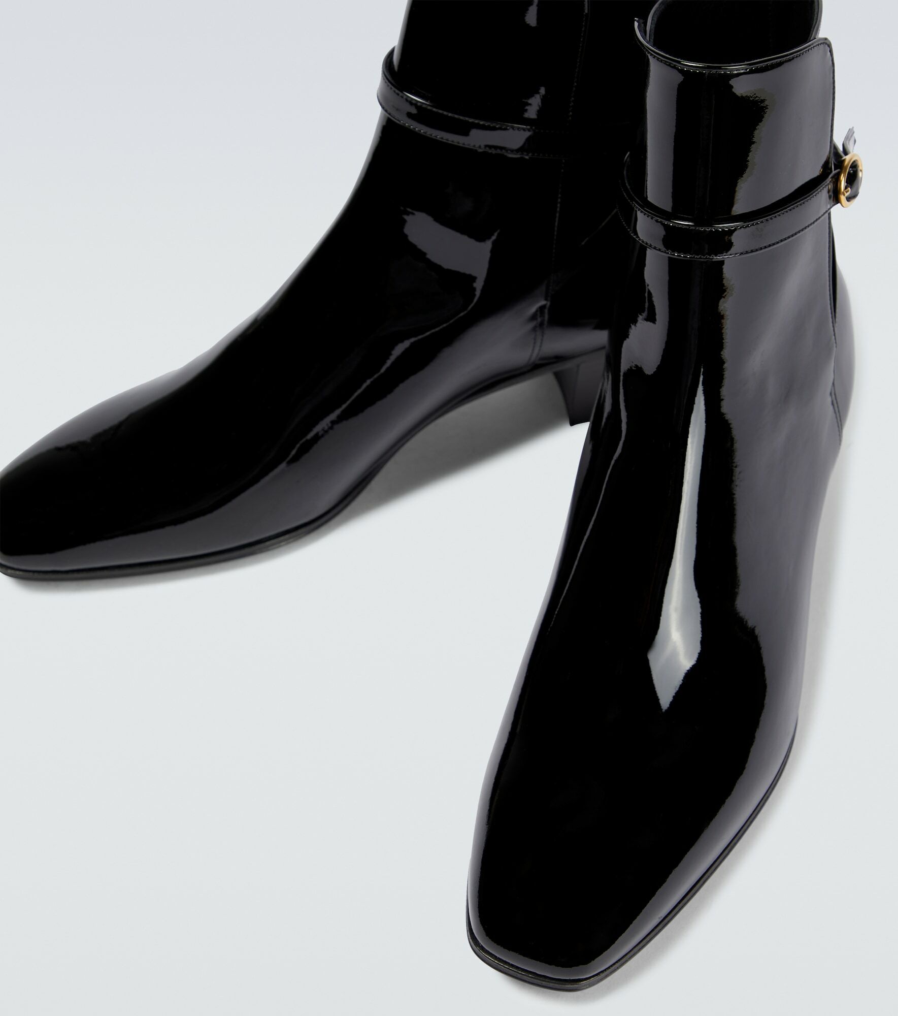 Saint Laurent Jodhpur Patent Leather Ankle Boots Saint Laurent