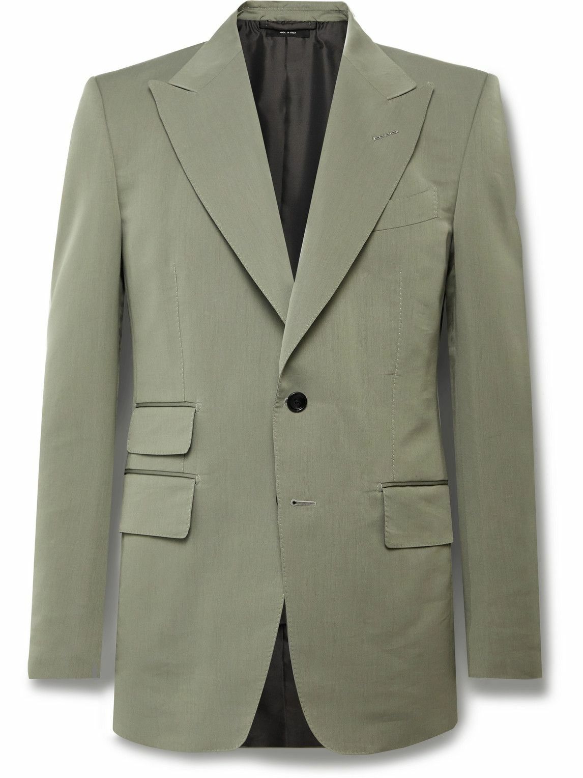 Tom Ford Shelton Slim Fit Cotton And Silk Blend Blazer Green Tom Ford