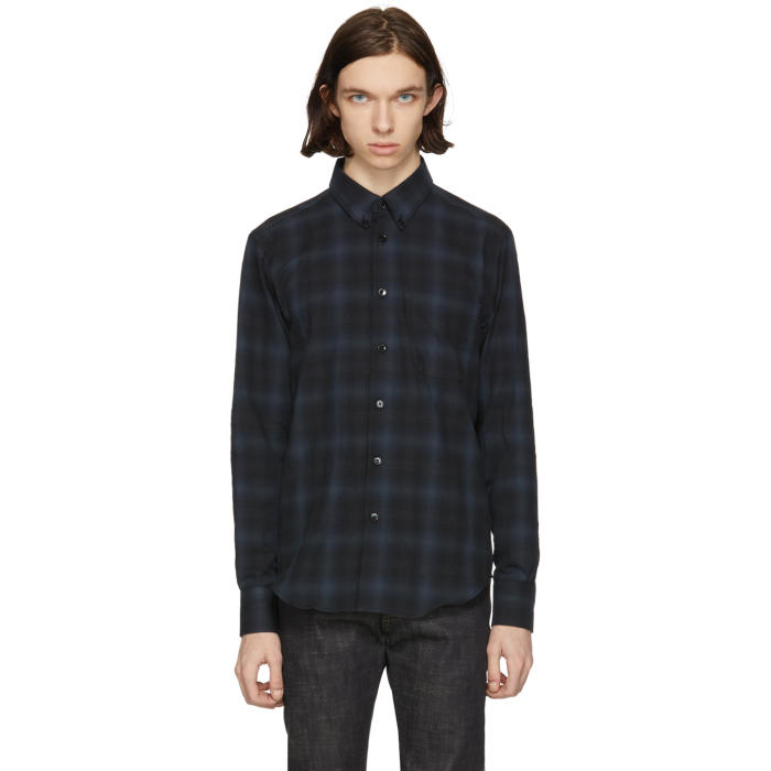 Naked And Famous Denim Black And Grey Shadow Plaid Shirt Naked And