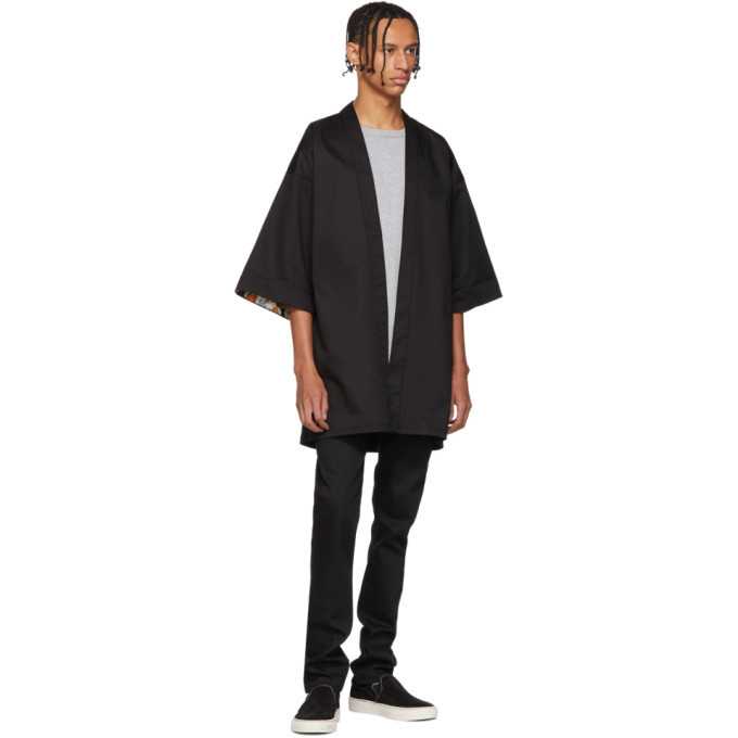 Naked And Famous Denim SSENSE Exclusive Black Haori Shirt Naked And Famous Denim