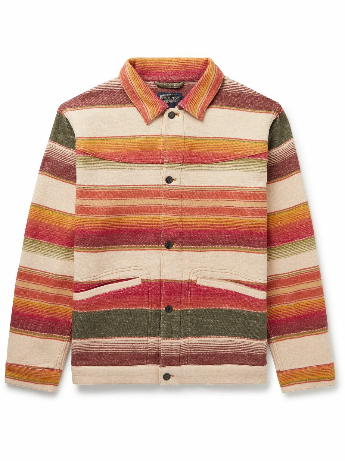 Pendleton Driftwood Brushed Cotton Jacquard Shirt Jacket Red Pendleton