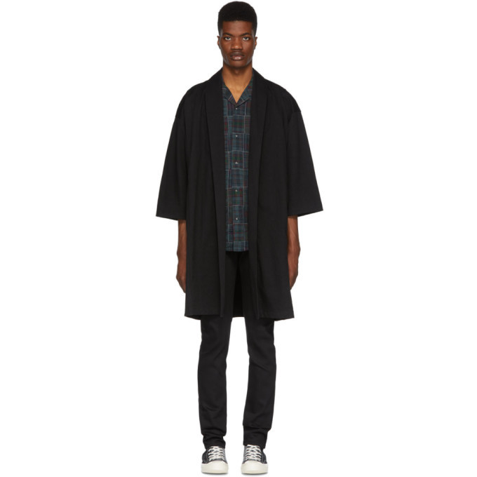 Naked And Famous Denim Ssense Exclusive Black Over Coat Naked And