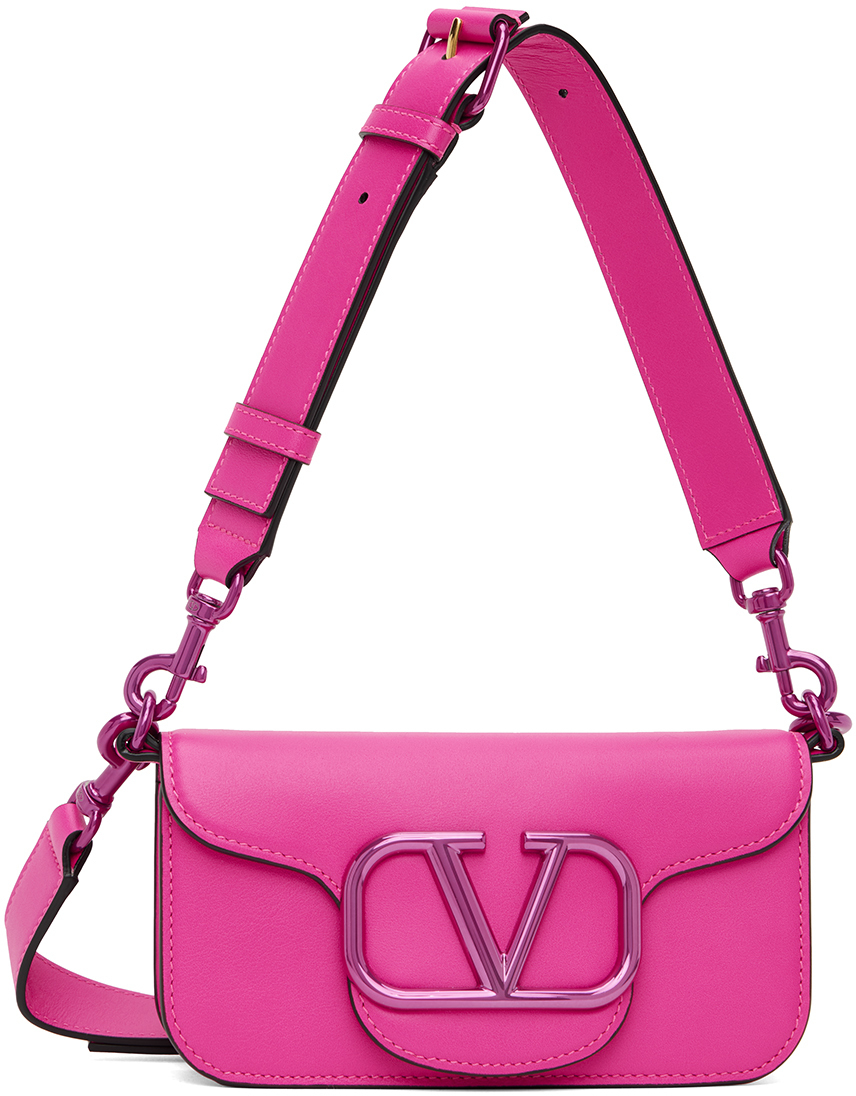 Valentino Garavani Pink Small Loc Shoulder Bag Valentino Garavani