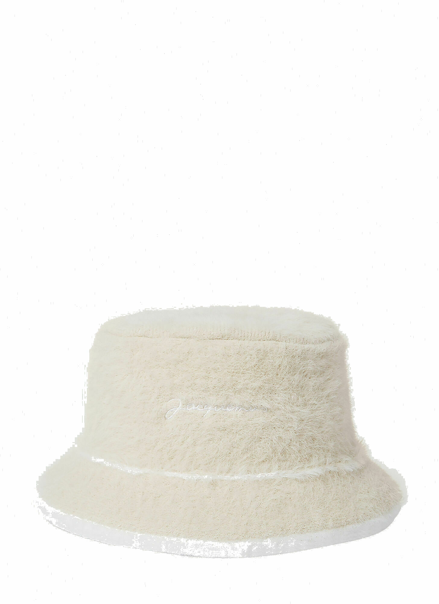 Le Bob Neve Fluffy Bucket Hat In Cream Jacquemus