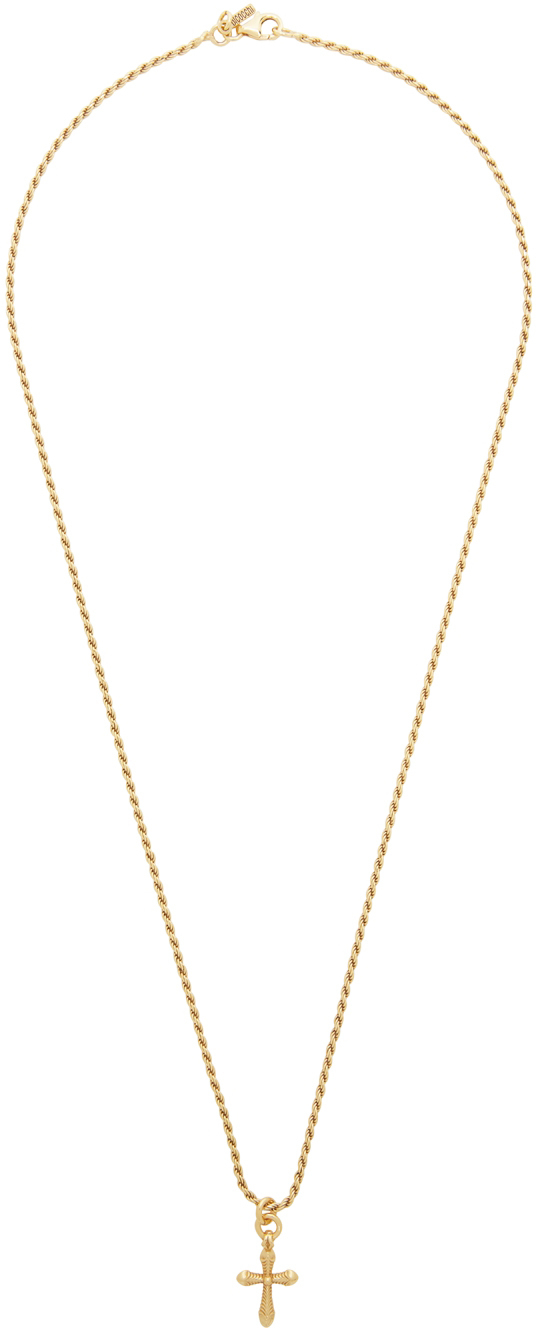 Emanuele Bicocchi SSENSE Exclusive Gold Cross Necklace Emanuele Bicocchi