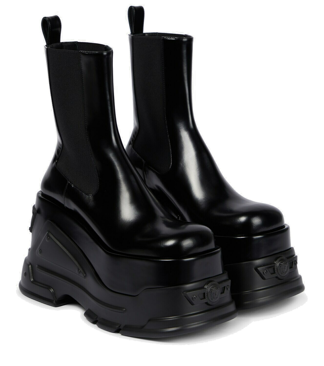 Versace Medusa Anthem Leather Ankle Boots Versace