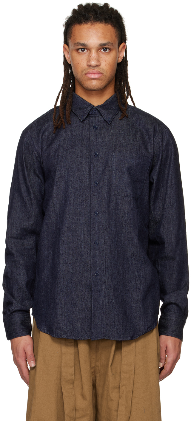 Naked Famous Denim Navy Easy Shirt Naked And Famous Denim