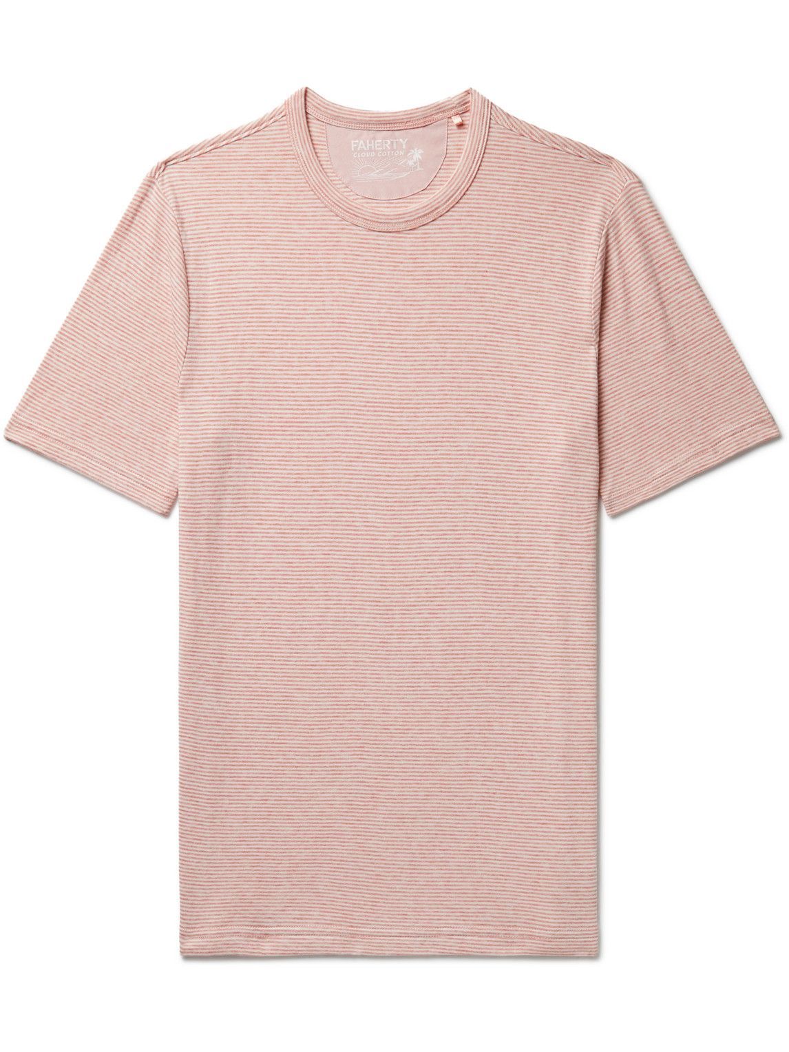 Faherty Cloud Striped Pima Cotton And Modal Blend Jersey T Shirt