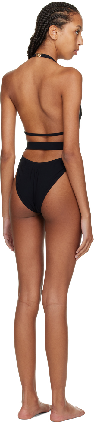 Dolce Gabbana Black Plunging One Piece Swimsuit Dolce Gabbana