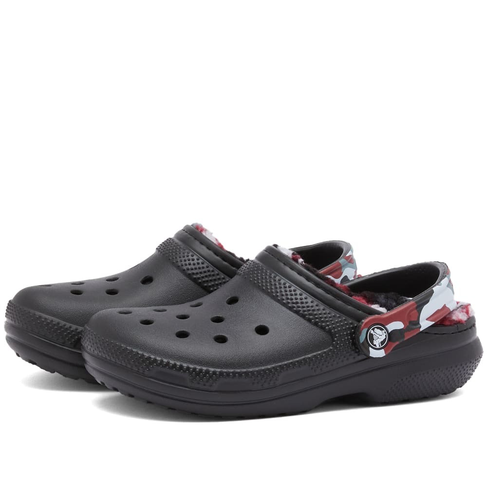 Crocs Classic Lined Camo Clog In Black Red Crocs