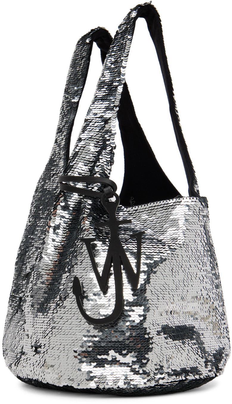 Jw Anderson Silver Mini Sequin Shopper Bag Jw Anderson