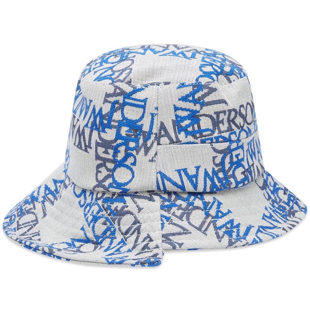 Jw Anderson Men S Asymmetric Bucket Hat In Off White Blue Jw Anderson