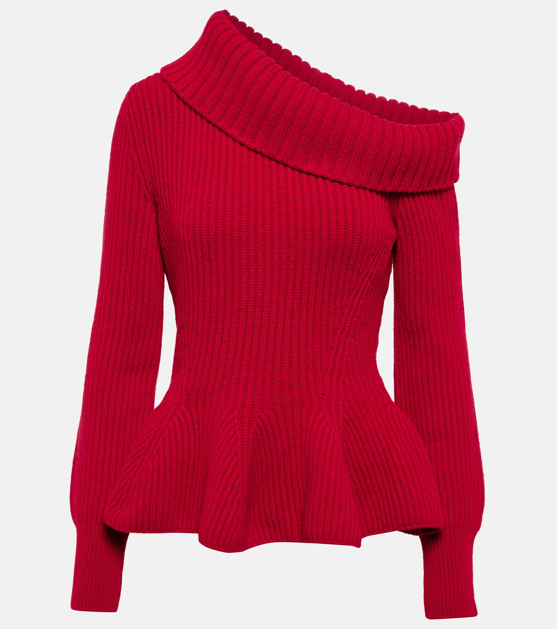 Alexander Mcqueen One Shoulder Wool And Cashmere Sweater Alexander