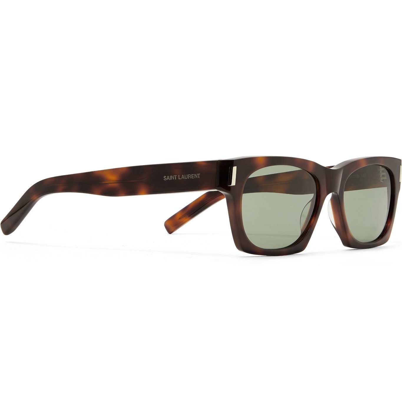 Saint Laurent Square Frame Acetate And Silver Tone Sunglasses Brown