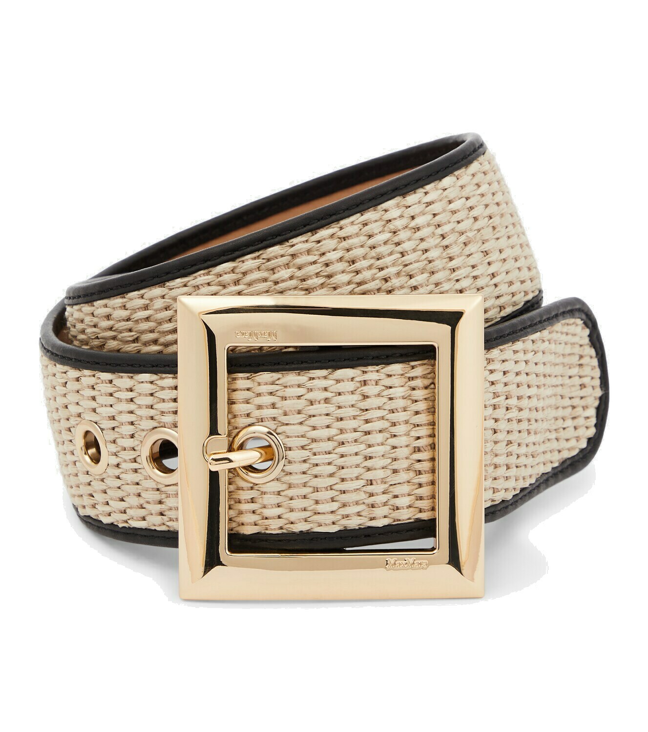 Max Mara Diretta Leather Trimmed Belt Max Mara