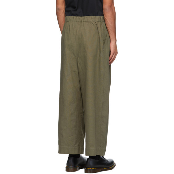 Naked And Famous Denim SSENSE Exclusive Khaki Wide Leg Trousers Naked