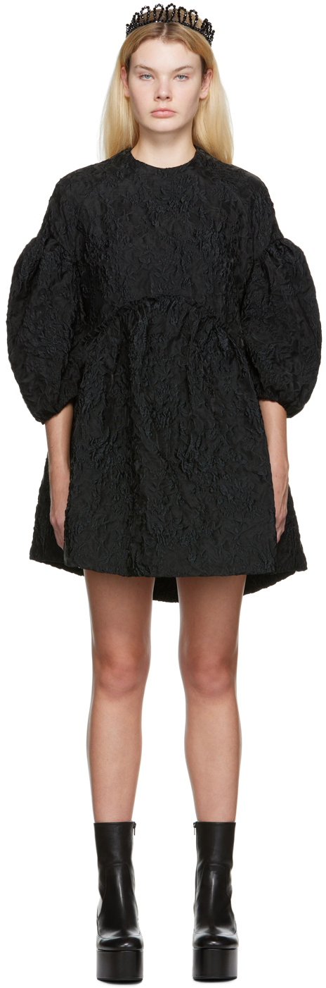 Simone Rocha Black Balloon Sleeve Minidress Simone Rocha