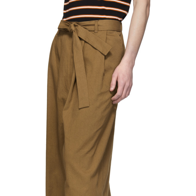 Naked And Famous Denim Ssense Exclusive Tan Wide Trousers Naked And