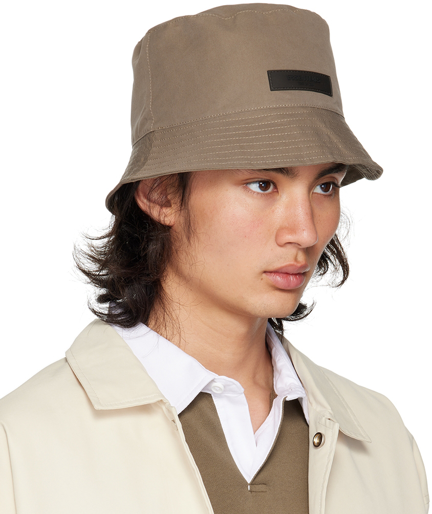 Essentials Brown Twill Bucket Hat Essentials