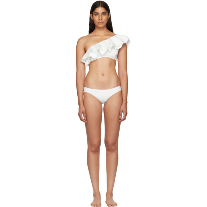 Lisa Marie Fernandez White Arden Flounce Bikini Lisa Marie Fernandez