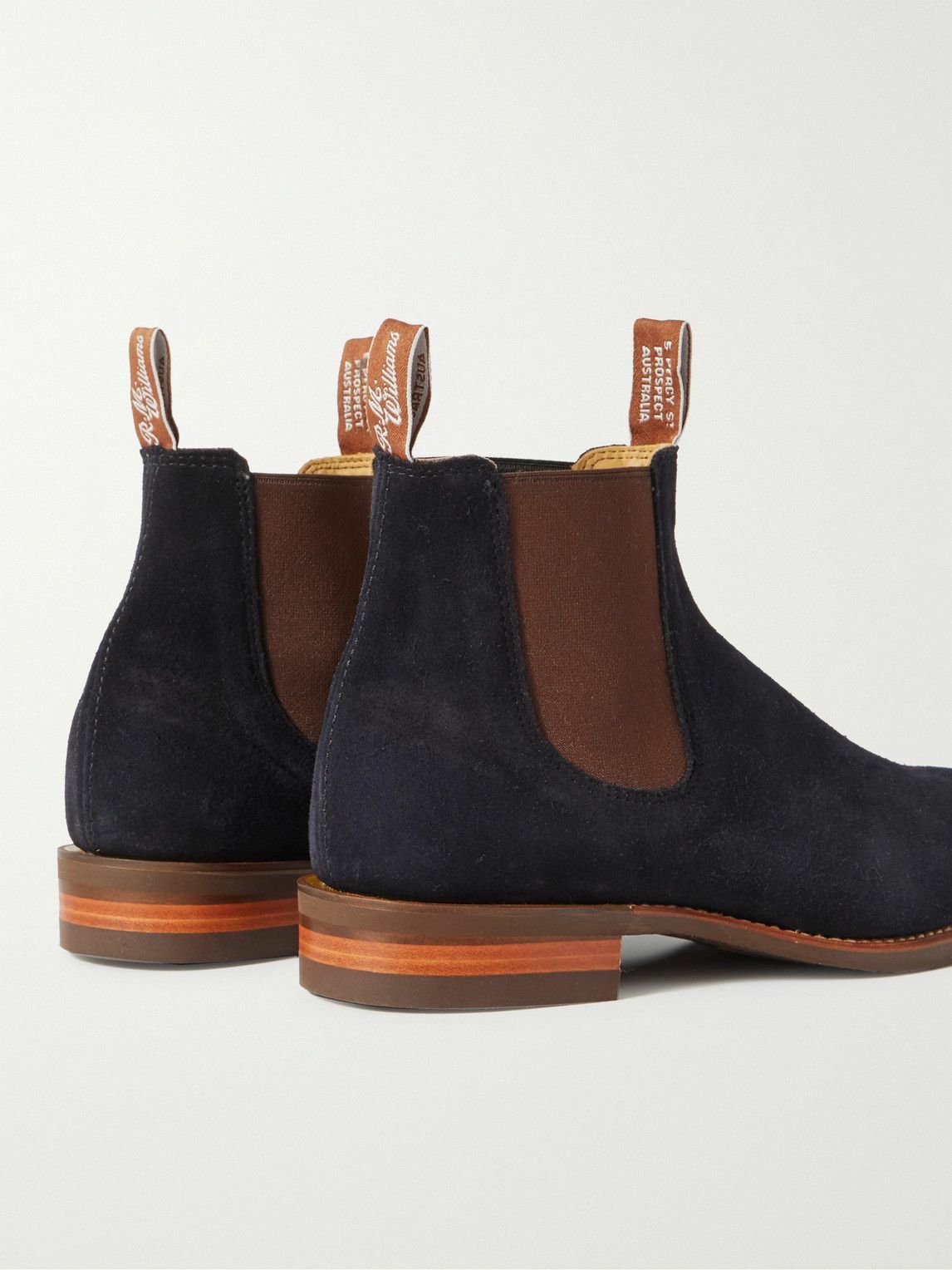 R M Williams Comfort Craftsman Suede Chelsea Boots Blue R M Williams