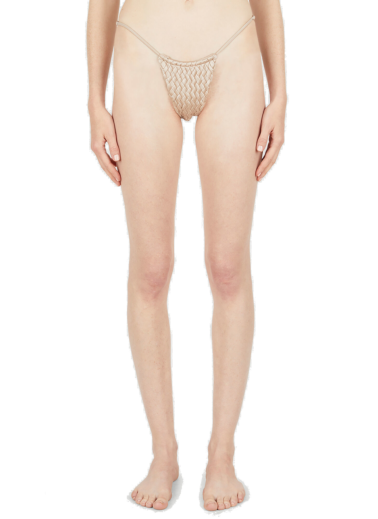 Weave String Bikini Bottoms In Beige Isa Boulder