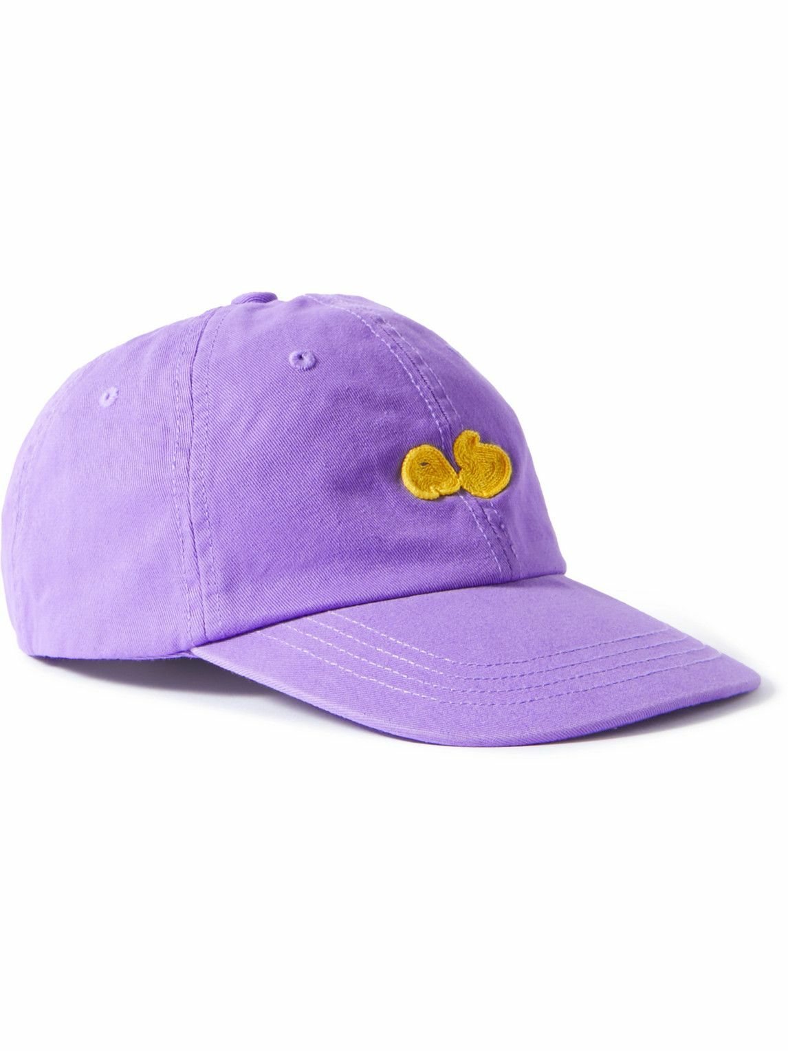 Acne Studios Logo Appliqu D Garment Dyed Cotton Baseball Cap Purple