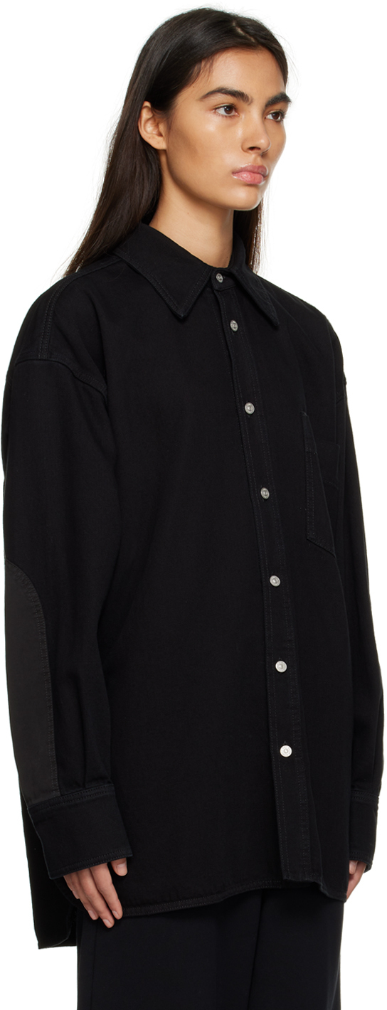 MM6 Maison Margiela Black Oversized Denim Shirt MM6 Maison Margiela