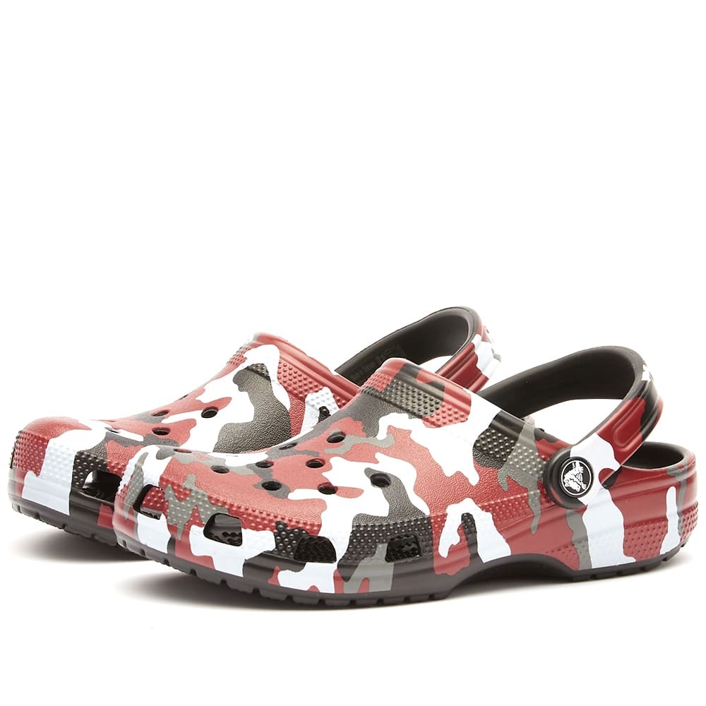 Crocs Classic Printed Camo Clog In Black Red Crocs