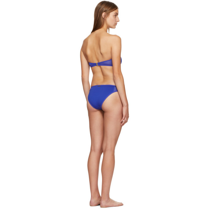 Stella Mccartney Blue Neoprene And Mesh Bikini Stella Mccartney