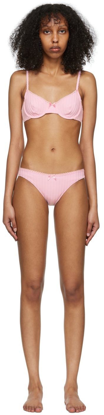 Solid Striped Pink Daphne Bikini Solid And Striped