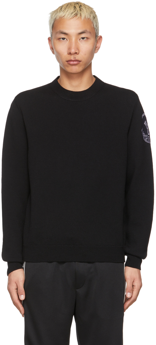 Moncler Genius 2 Moncler 1952 Black Wool Logo Patch Sweater Moncler Genius