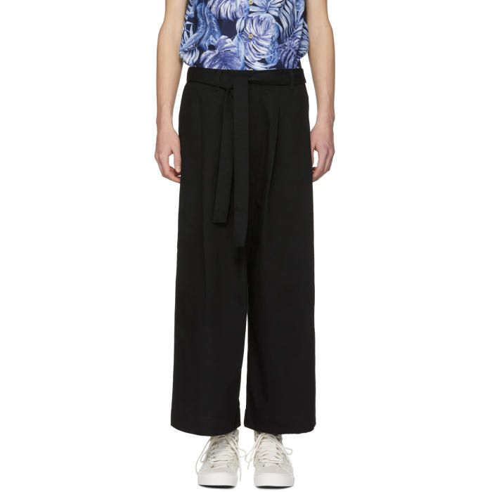 Naked And Famous Denim SSENSE Exclusive Black Wide Pants Naked And