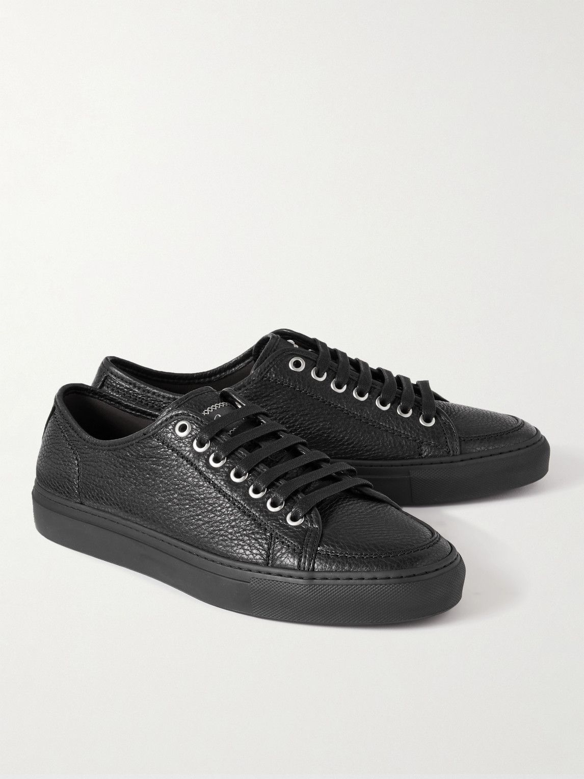 Brioni Full Grain Leather Sneakers Black Brioni