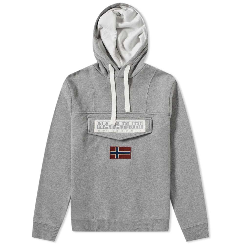 Having grey hoodie