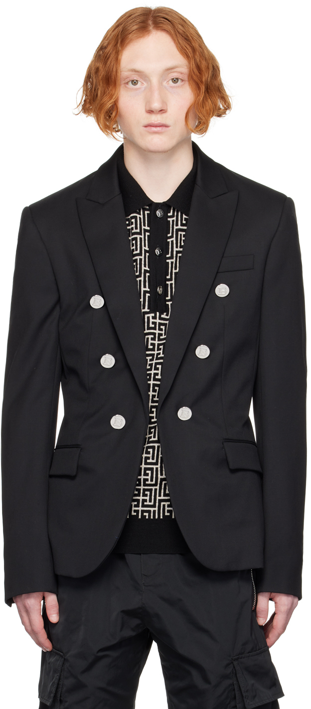 Balmain Black Double Breasted Blazer Balmain