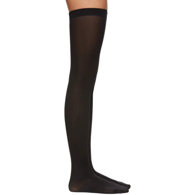 Wolford Black Fatal 80 Seamless Stay Ups Wolford