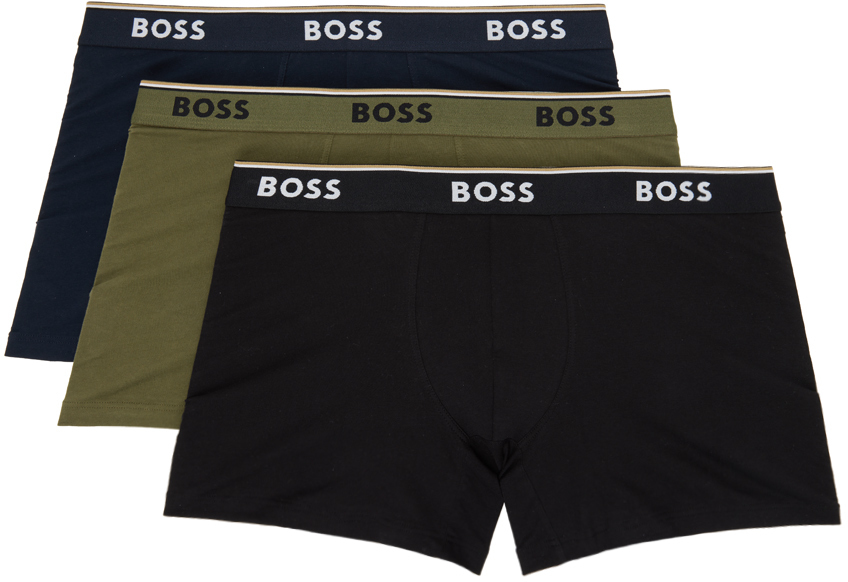 Boss Three Pack Multicolor Stretch Boxers BOSS