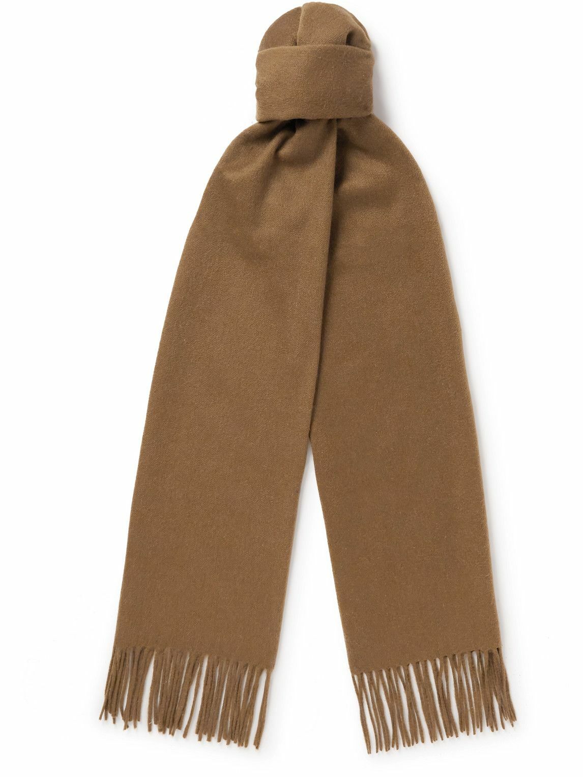 TOM FORD Logo Embroidered Fringed Cashmere Scarf TOM FORD