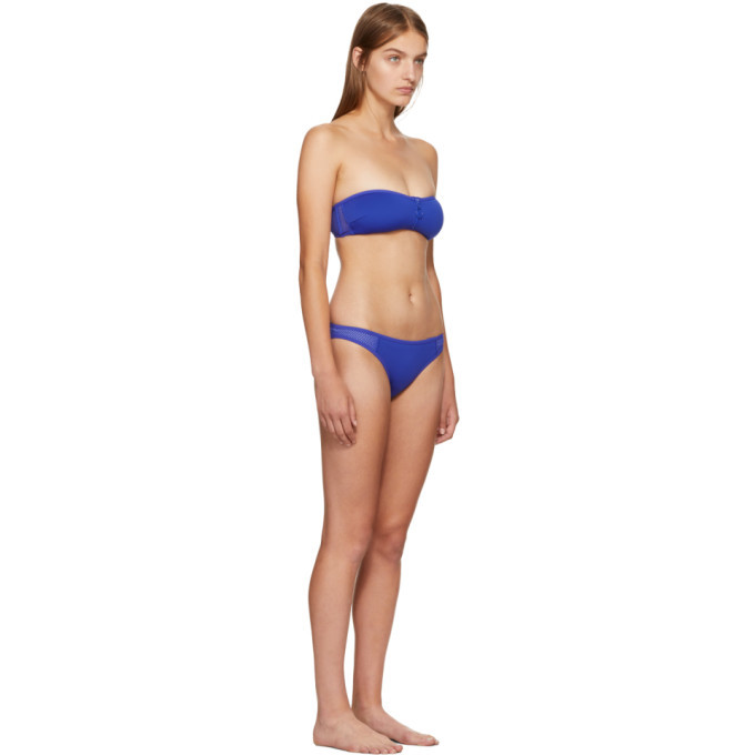 Stella Mccartney Blue Neoprene And Mesh Bikini Stella Mccartney