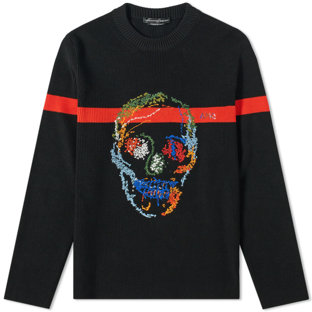 Alexander Mcqueen Embroidered Multi Skull Knit Alexander Mcqueen