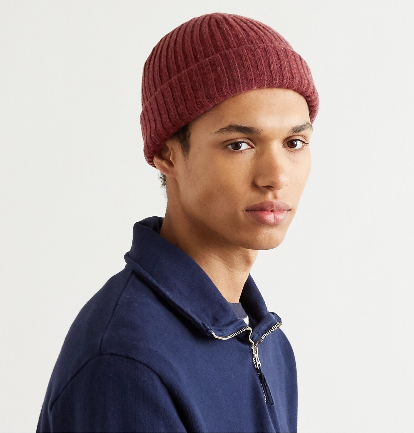 Oliver Spencer - Ribbed Wool-Blend Beanie - Red