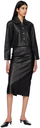 Reformation Black Veda Edition Bedford Leather Midi Skirt