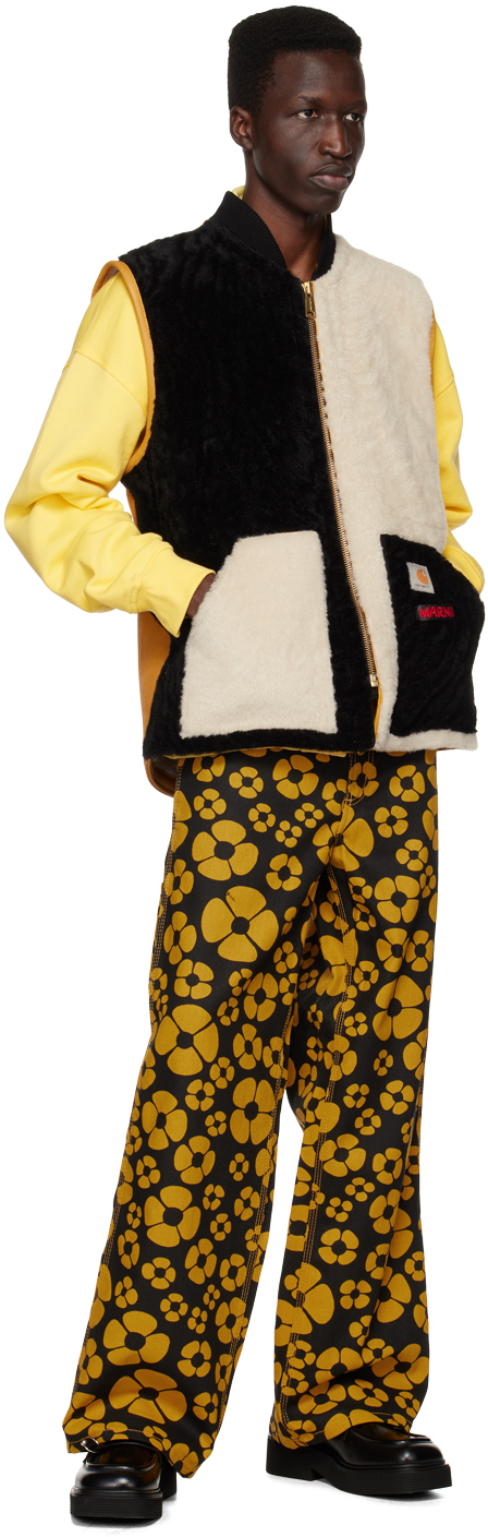 Marni Multicolor Carhartt WIP Edition Paneled Shearling Vest