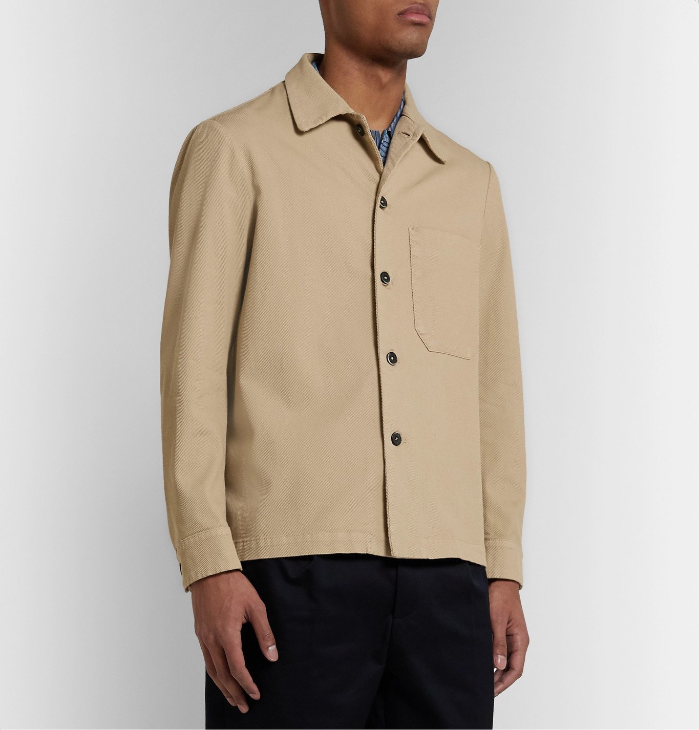 stretch twill shirt jacket