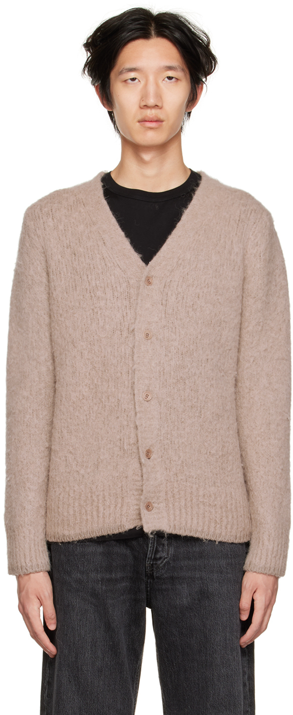 AMI Alexandre Mattiussi Beige Brushed Cardigan AMI Alexandre Mattiussi