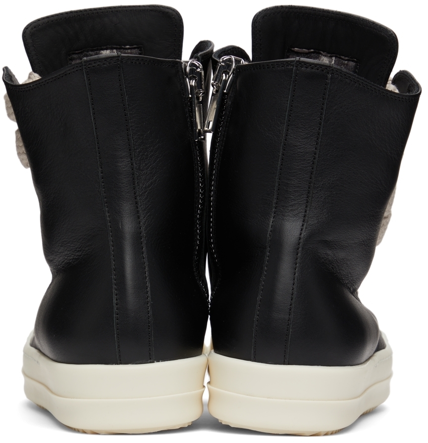 rick owens black jumbo lace high sneakers